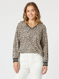 THREADZ | Le Marais V Neck Print Top - Animal - 48255