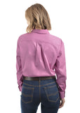 HARD SLOG LADIES Half Placket Light Cotton Shirt L/S | Violet