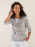 Floral Stripe Print Tee