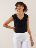 V-Neck Ruffle Tee