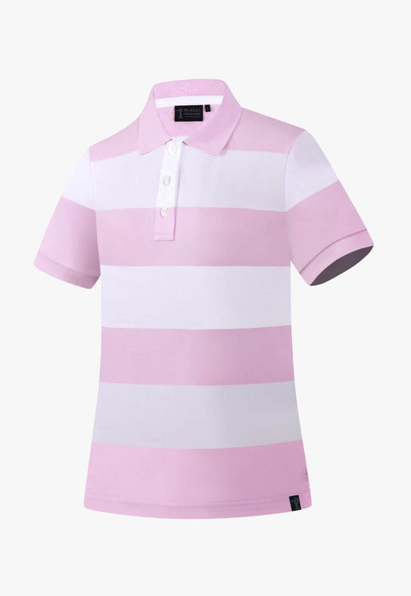 PILBARA WOMENS CLASSIC POLO PALE PINK/WHITE