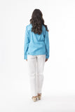 Orientique Linen Essentials Jacket | Aqua