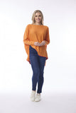 ORIENTIQUE OVERSIZED KNIT TOP 1326 | ORANGE