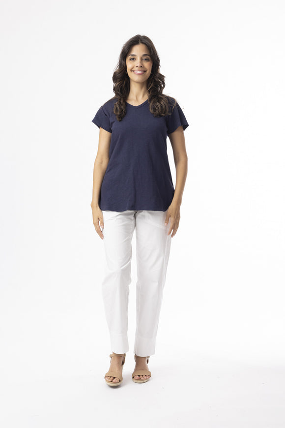 Orientique Essentials KNIT TEE V/ NAVY