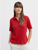 YARRA TRAIL | CAFE KNIT POLO - YTWN7735 | RUBY