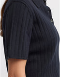 YARRA TRAIL | CAFE KNIT POLO - YTWN7735 | NAVY