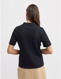 YARRA TRAIL | CAFE KNIT POLO - YTWN7735 | NAVY