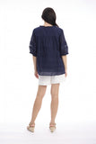ORIENTIQUE | COTTON GAUZE PLEATED TOP 52720