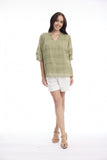 ORIENTIQUE | COTTON GAUZE PLEATED TOP 52720