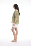 ORIENTIQUE | COTTON GAUZE PLEATED TOP 52720
