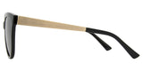 Carve|  Allure Sunglasses | Gloss Back Front with Gold Temple & Grey Polarized Lens