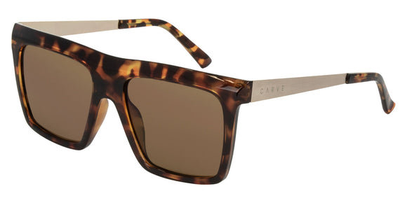 CARVE|Yoshi Gloss Tort Front with Gold Temple & Brown Lens