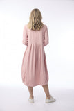 ORIENTIQUE KNIT DRESS PLEATED YOKE | BLUSH PINK 91289