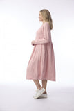 ORIENTIQUE KNIT DRESS PLEATED YOKE | BLUSH PINK 91289