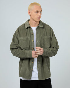 SILENT THEORY CORD OVER SHIRT \ KHAKI