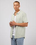 SILENT THEORY Textured S/S Shirt | Sage