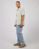 SILENT THEORY Textured S/S Shirt | Sage
