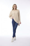 ORIENTIQUE OVERSIZED KNIT TOP 1326 | NATURAL MELANGE