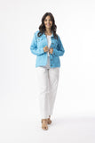 Orientique Linen Essentials Jacket | Aqua