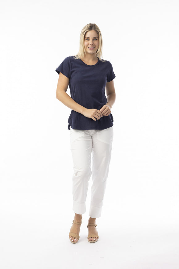 Orientique Essentials KNIT TEE CREW/NAVY