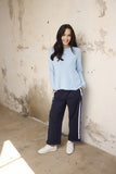 ORIENTIQUE PONTE PANT OVERSIZE SIDE BAND | 4671P NAVY