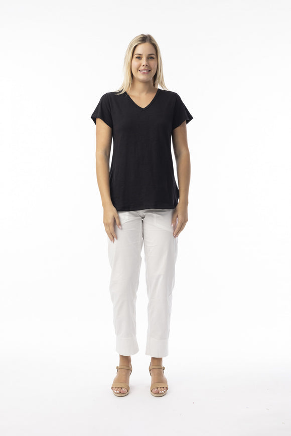 Orientique Essentials KNIT TEE V/ BLACK