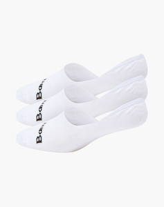 Bamboozld Mens Invisible Socks 3 Pack | White
