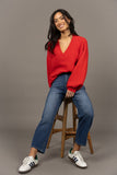 HUMIDITY LIFESTYLE NOUVEAU V NECK JUMPEER HW26217 | SCARLET