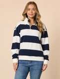 THREADZ VARSITY STRIPE SWEATSHIRT | NAVY/WHITE 48894