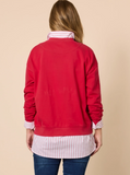 THREADZ PARIS EMBROIDED SWEATSHIRT | RED 48581