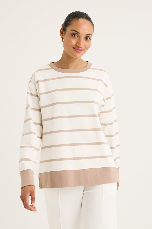 YARRA TRAIL INFINITY SWEAT ECRU/SANDSTONE