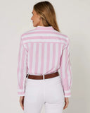 PILBARA | Womens Jacquelin Classic Cotton Shirt | PINK/WHITE