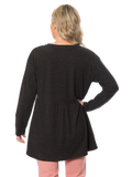 Hi-lo Ruffle Hem Top | Black