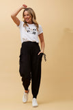 CKM |Solid Harem Pants | Black