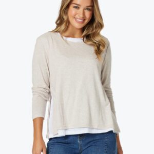 THREADZ| ALICE 2 In 1 Top - STONE