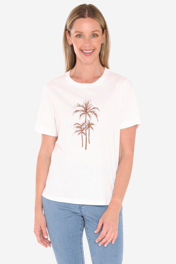 JUMP |BEADED PALM TREE TEE | NUTSHELL