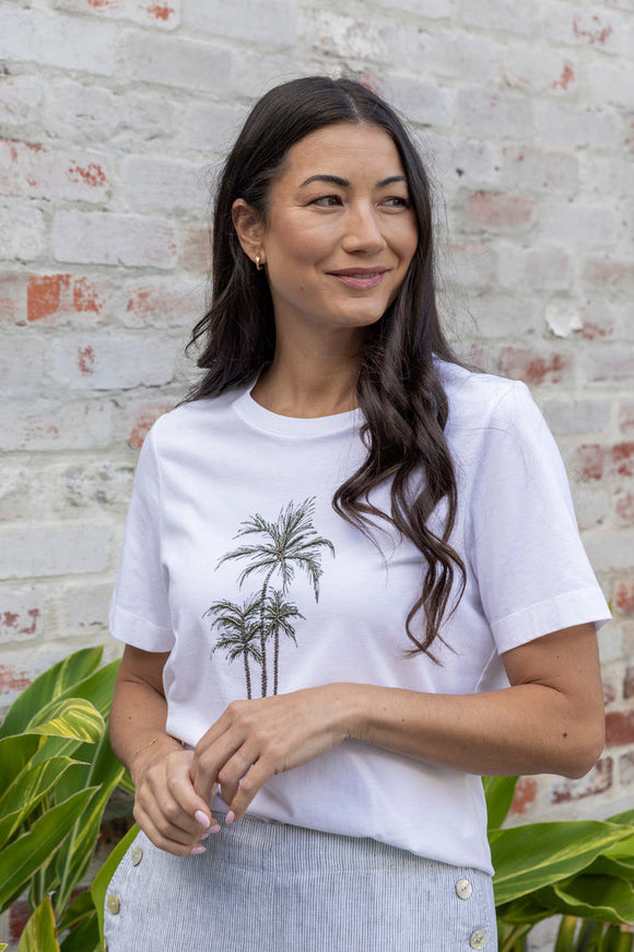 JUMP |BEADED PALM TREE TEE | BASIL