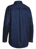 BISLEY Open Front Original Cotton Drill Shirt L/S | Navy