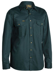 BISLEY |Open Front Original Cotton Drill Shirt L/S | Bottle