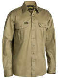BISLEY |Open Front Original Cotton Drill Shirt L/S | Khaki