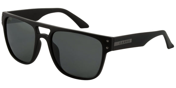 Carve The Hub Polarized Sunglasses | Matt Black with Grey Lens