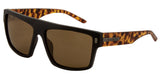 Carve Wavey XL Polarized Sunglasses | Matt Black and Gloss Dark Tort with Temple Bronze Lens