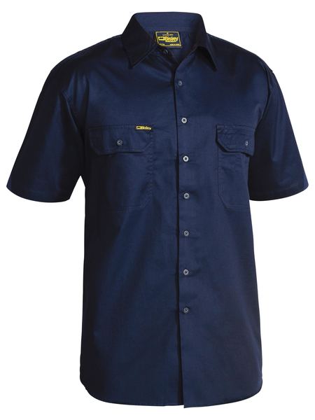 BISLEY Open Front Cool Vent Shirt S/S | Navy