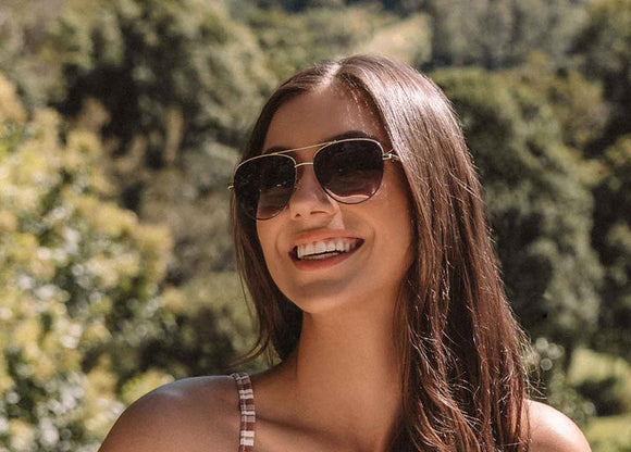 Carve Solana Sunglasses | Gloss Gold-Black Metal with Gradient Grey Lens