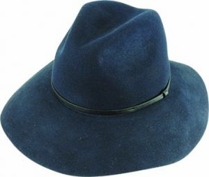 Wool Felt Fedora with Faux Leather Band | Navy