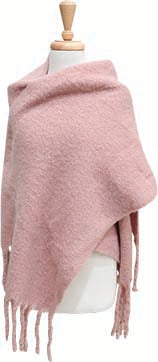 Wide Brushed Polyester Scarf/Wrap | Blush