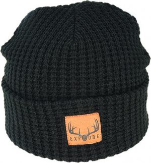 Waffle Knit Explore Beanie | Black