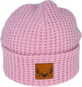 Waffle Knit Explore Beanie | Pink