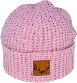 Waffle Knit Explore Beanie | Pink