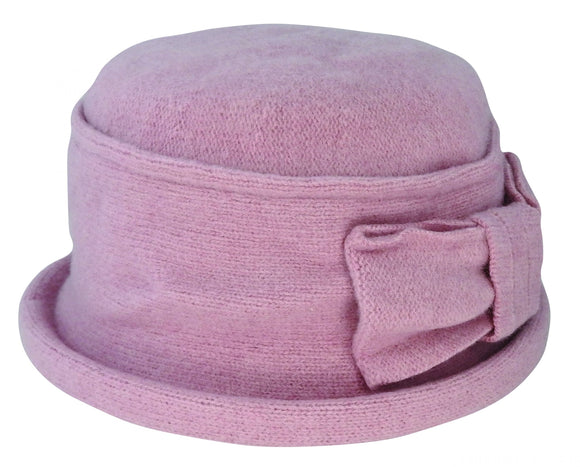 Wool Bow Pull on with Hooped Brim | Pink